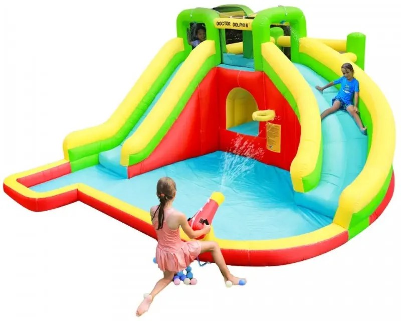 Castelo insuflável para crianças Water Jump Multicolorido (inclui ventilador)