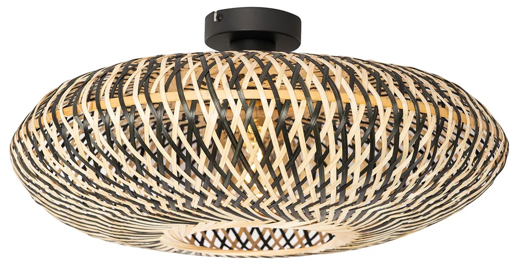 Luminária de teto oriental bambu preto 50 cm - Ostrava