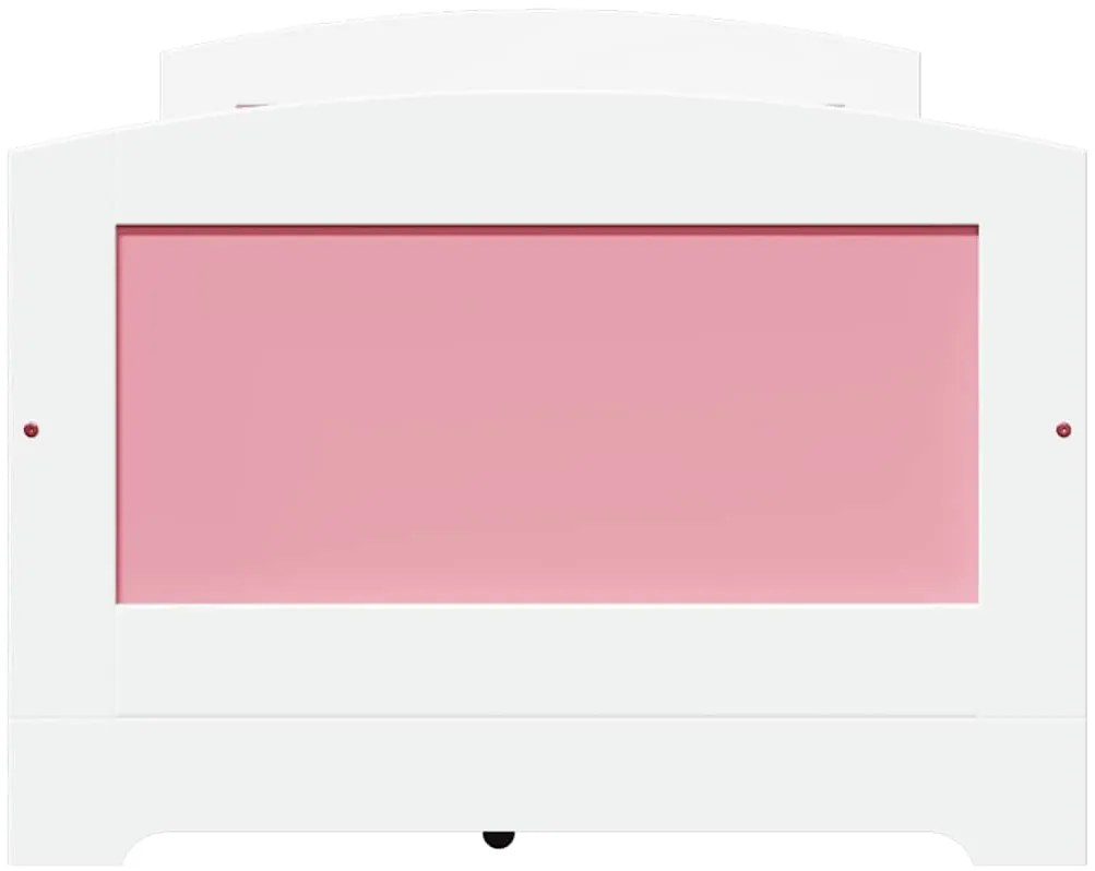 Sofá-cama com 5 gavetas sem colchão 90x200 cm IRUN branco&rosa
