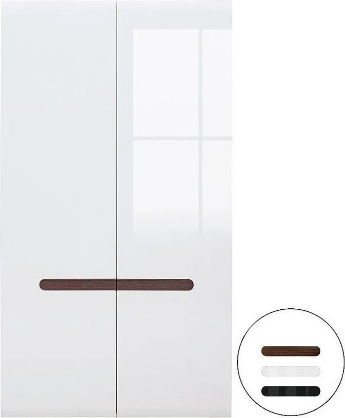 Roupeiro Serveso 110, Branco, Branco brilhante, 193x105x57cm, 67 kg, Portas para roupeiro: Com dobradiças, Número de prateleiras: 1, Número de prateleiras: 1