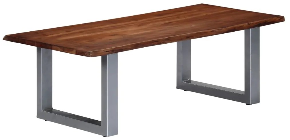 vidaXL Mesa de centro com arestas vivas 115x60x40 cm acácia maciça
