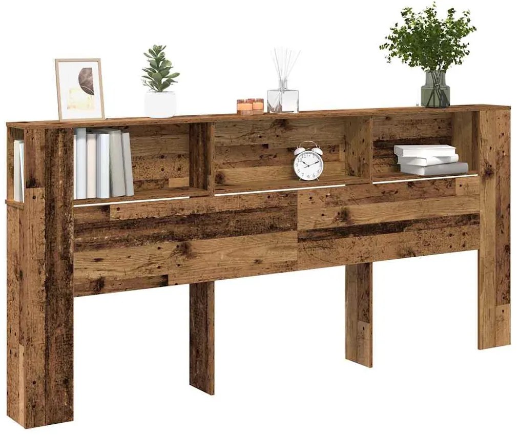 Cabeceira de Armário vidaXL Madeira Velha 220x18,5x104,5 cm
