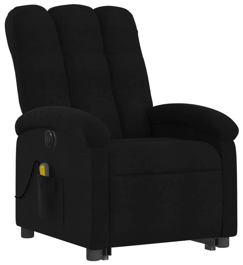 Poltrona elétrica elevatória massagens tecido preto