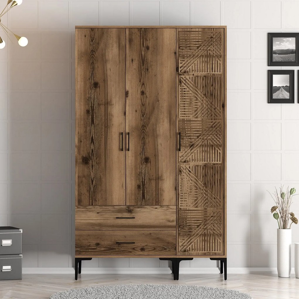Roupeiro Kumsal PT – Nogueira – 120 x 47,5 x 201,4 cm