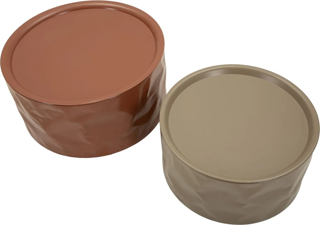 CONJUNTO DE MESA DE CAFÉ NORIMBERGA 2 PEÇAS Ø 62X30-51X26 CM VERMELHO E BRANCO