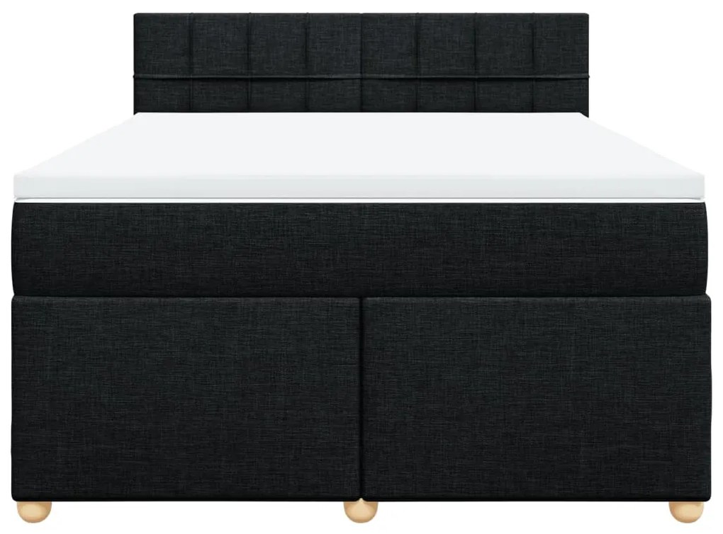 Cama com molas/colchão 140x200 cm tecido preto