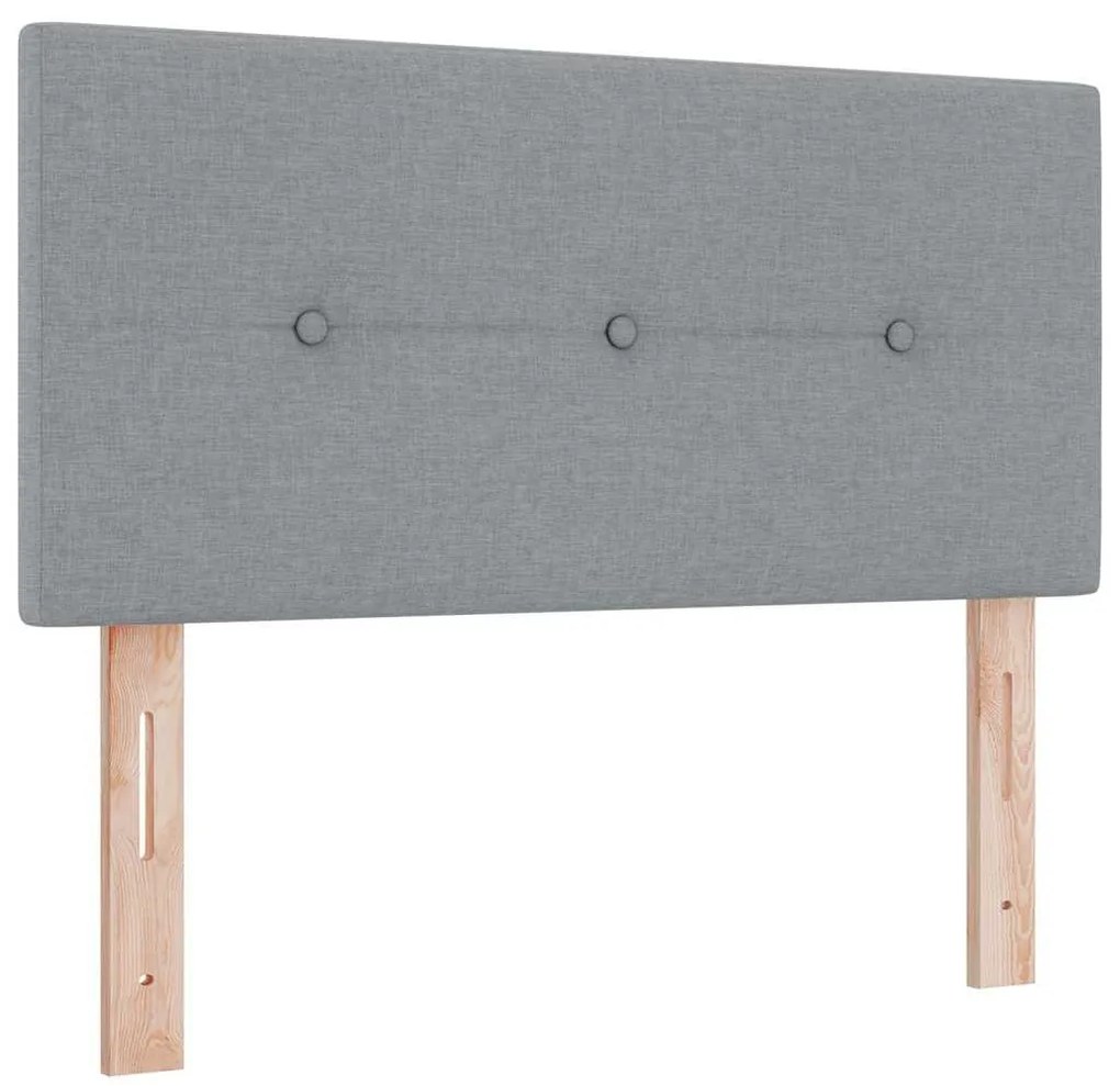 Cama Box Spring vidaXL com Colchão - Cinzento Claro, 90x200 cm, Tecido