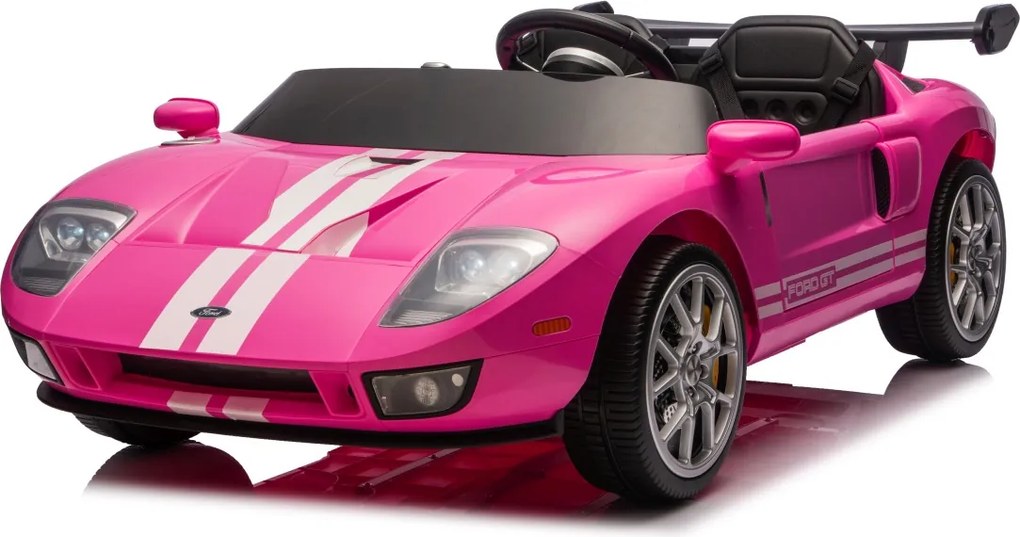 Carro elétrico para Crianças 24V 4x4 Ford GT Rodas Espuma EVA, assento couro ecológico Rosa