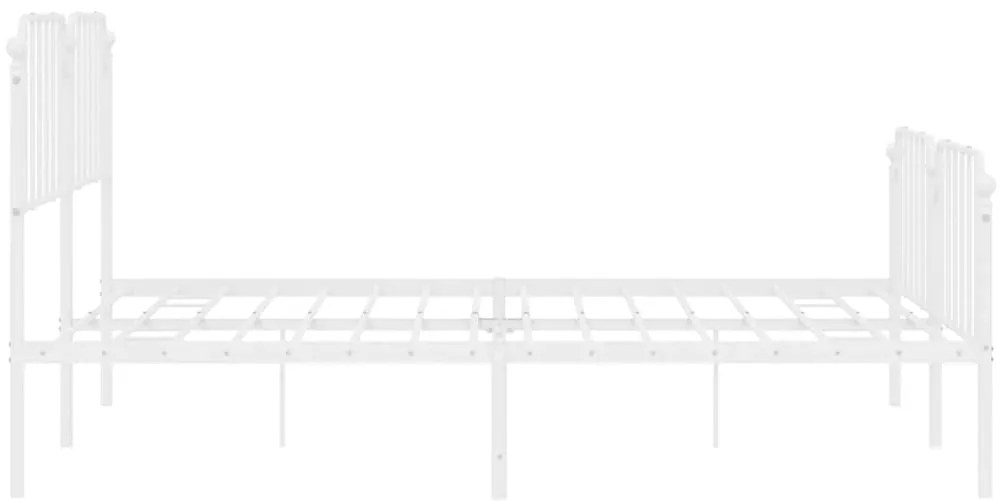 Estrutura de cama com cabeceira e pés 183x213 cm metal branco