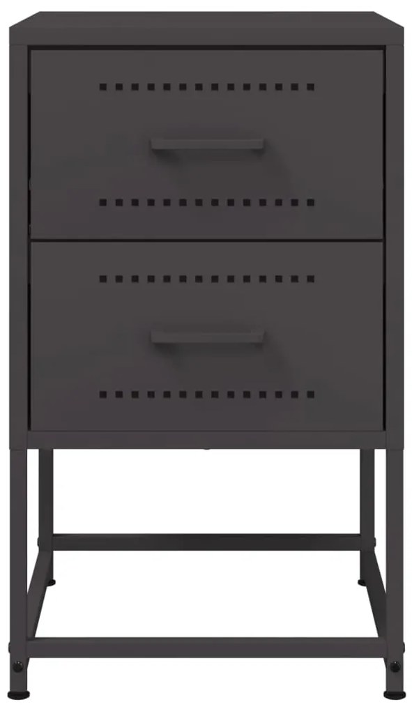 Mesas de cabeceira 2 pcs 36x39x60,5 cm aço preto