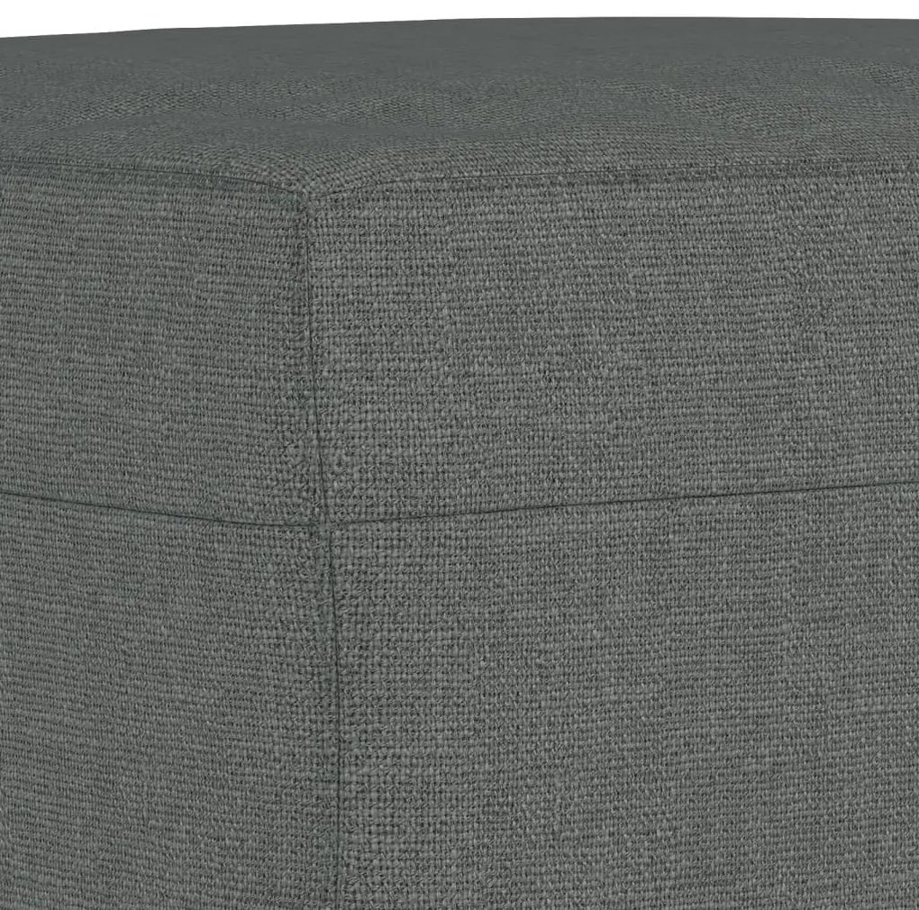 3 pcs conjunto de sofás com almofadões tecido cinzento-escuro