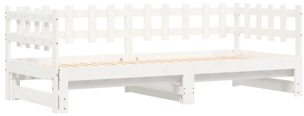 Sofá-cama de puxar 2x(90x200) cm pinho maciço branco