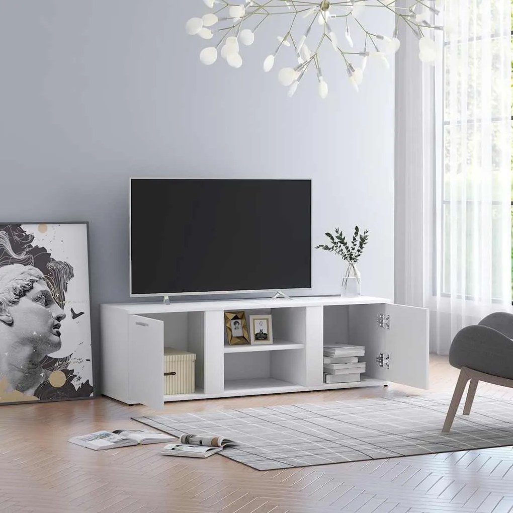 Móvel de TV 120x34x37 cm derivados de madeira branco