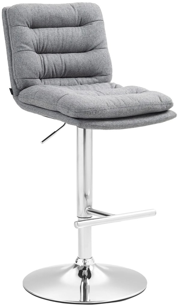 Banco de bar Damar em tecido com estrutura cromada 94-116 x 42 x 56 cm Cinzento