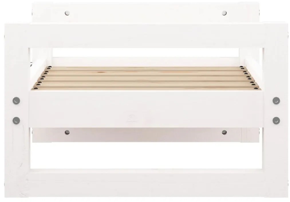 Cama para cães 55,5x45,5x28 cm madeira de pinho maciça branco