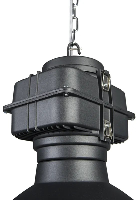 LED Candeeiro de suspensão industrial inteligente preto 53 cm incl. A60 Wifi - Sicko Industrial