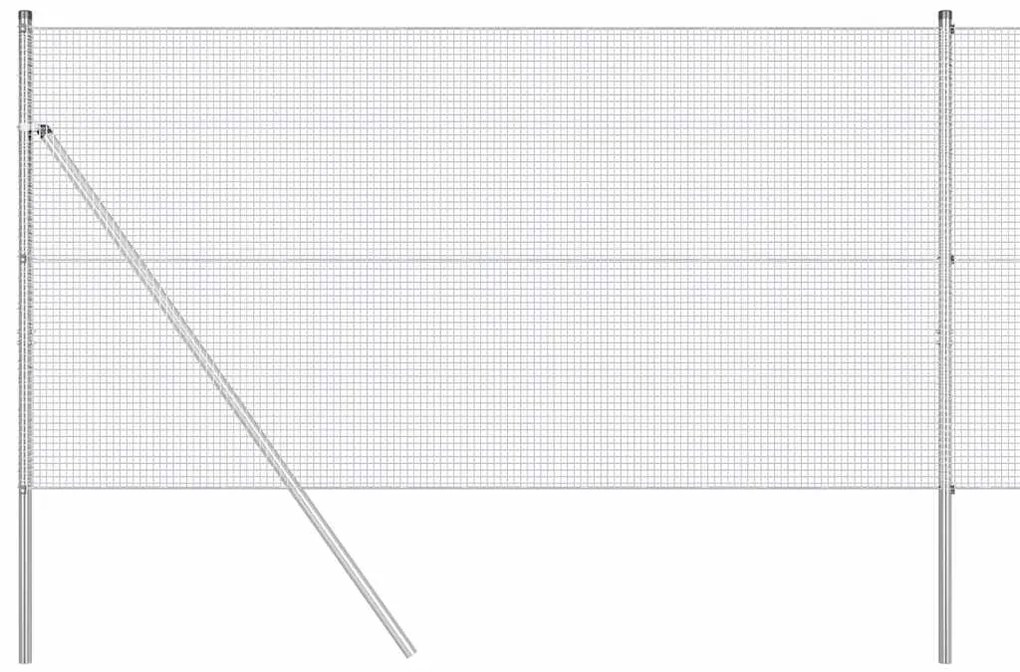 Cerca de Arame Soldado com 13 Postes 1x50 m Aço Galvanizado