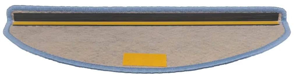 Tapetes escada adesivos aspeto sisal 15 pcs 65x21x4 cm azul