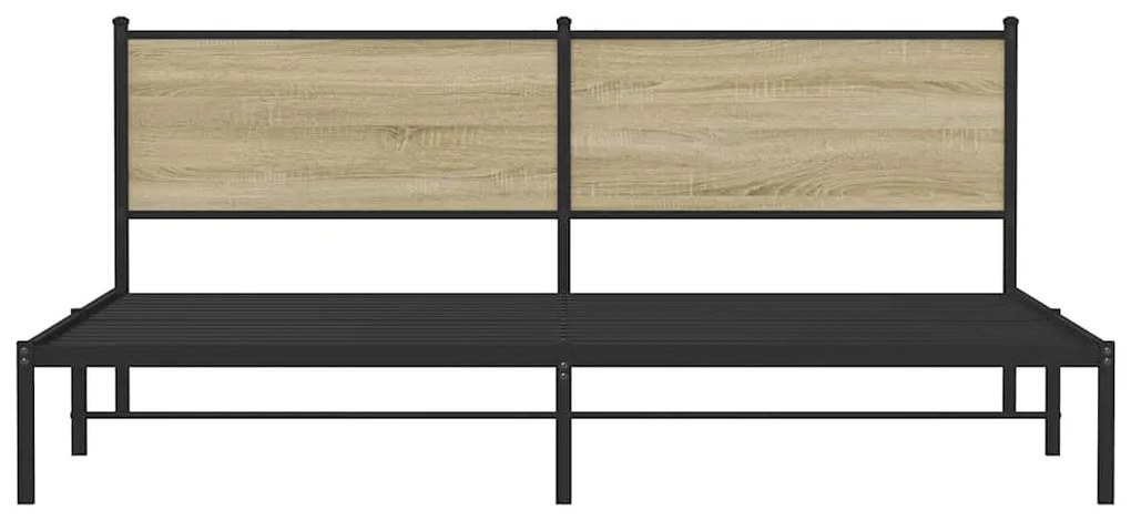 Estrutura de cama sem colchão 193x203cm metal carvalho sonoma