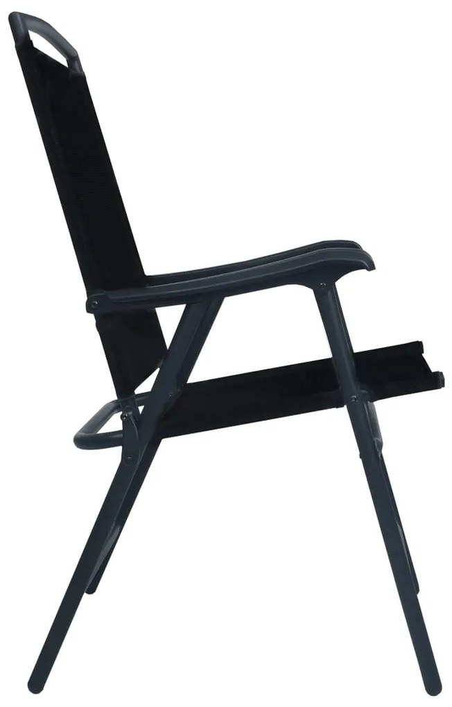 Cadeiras de jardim dobráveis 2 pcs textilene preto
