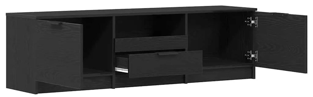 Armário de TV vidaXL - Carvalho Preto - 140x35x40 cm - Feito de Madeir