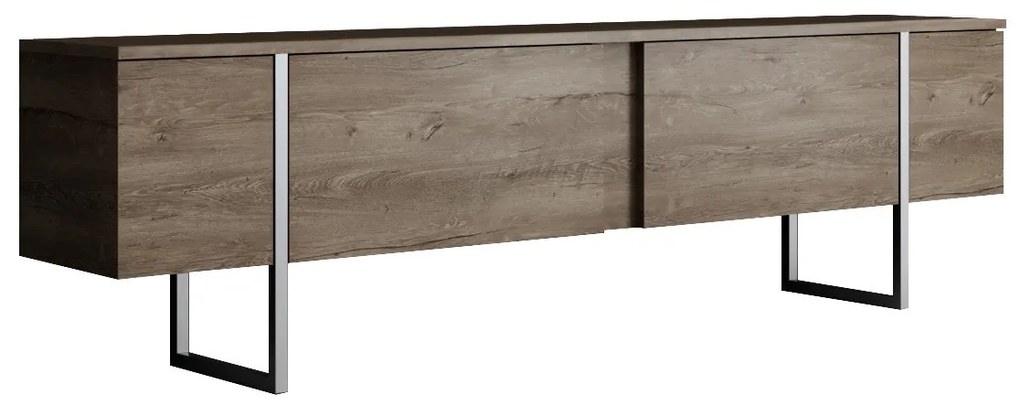 Conjunto de Mobiliário de Sala de Estar Luxe – Nogueira e Prateado – M