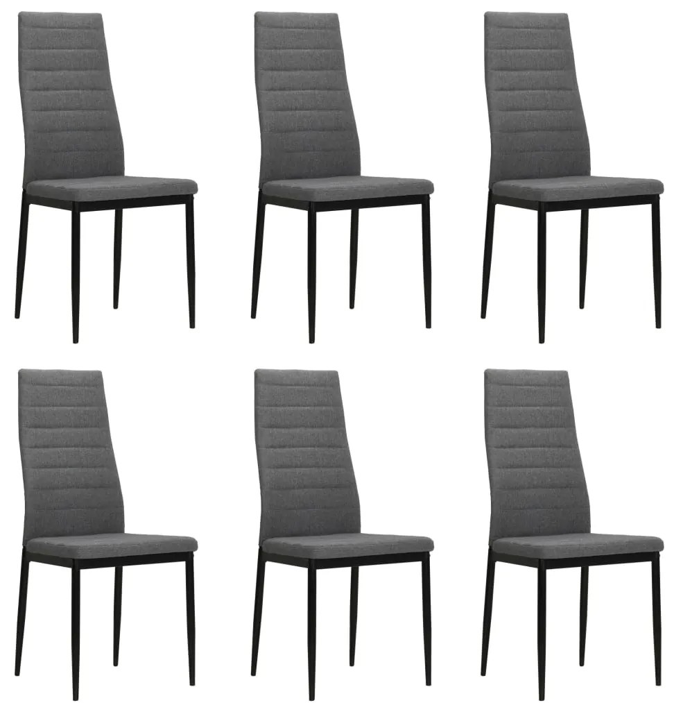 vidaXL Cadeiras de jantar 6 pcs tecido cinzento-claro