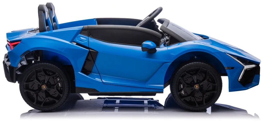 Carro elétrico para Crianças 2 Lugares Lamborghini Revuelto XL 24V 4x4 Rodas Espuma EVA, Assento Couro ecológico Azul