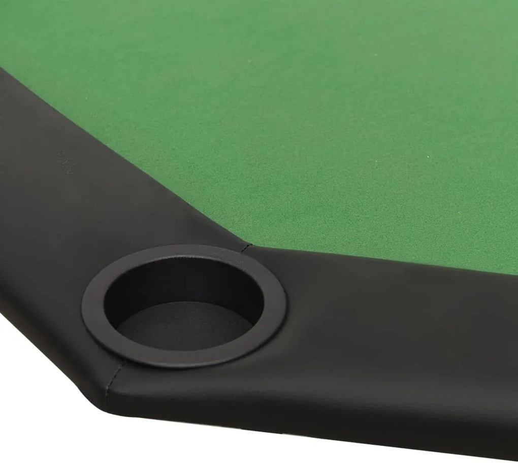 Mesa de póquer dobrável 8 jogadores 108x108x75 cm verde
