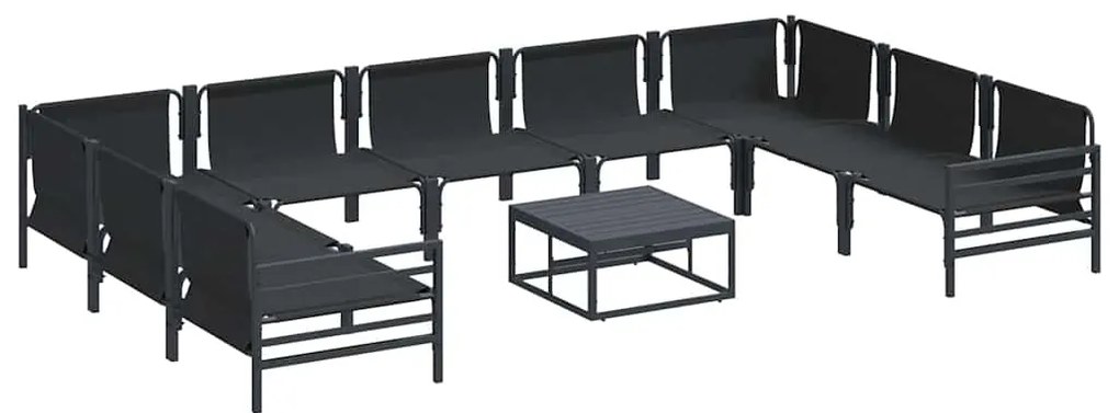 Conjunto de Sofá de Jardim 10 pcs Antracite Aço