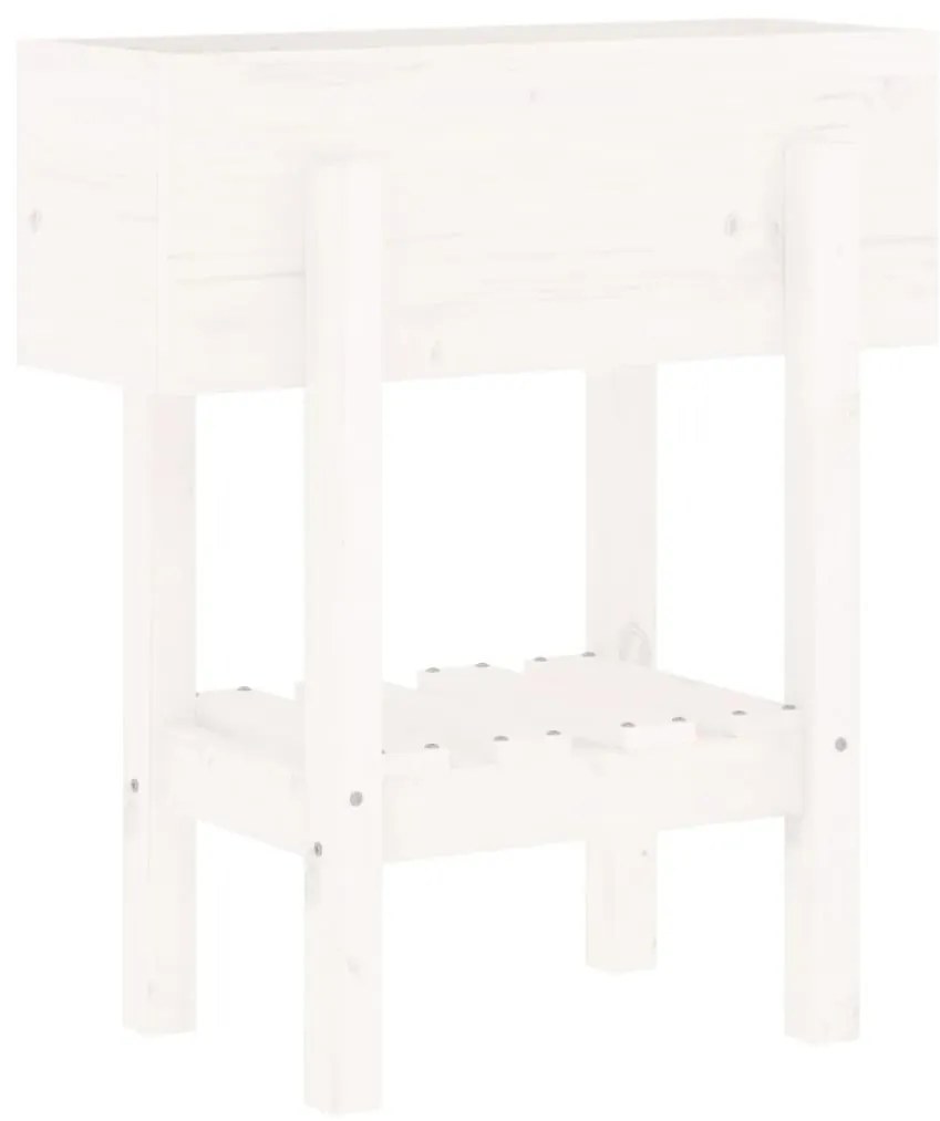 Vaso/floreira de jardim 62x30x69 cm pinho maciço branco
