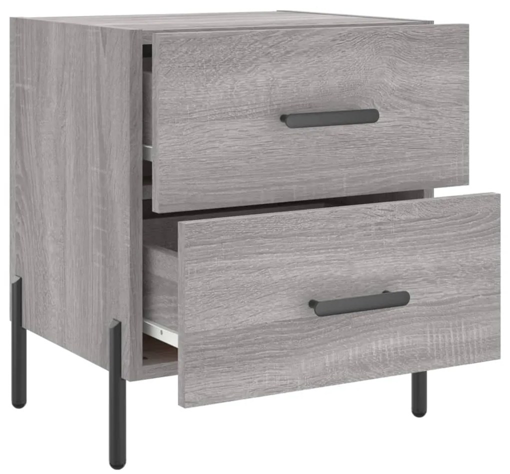 Mesas de cabeceira 2 pcs derivados de madeira sonoma cinza
