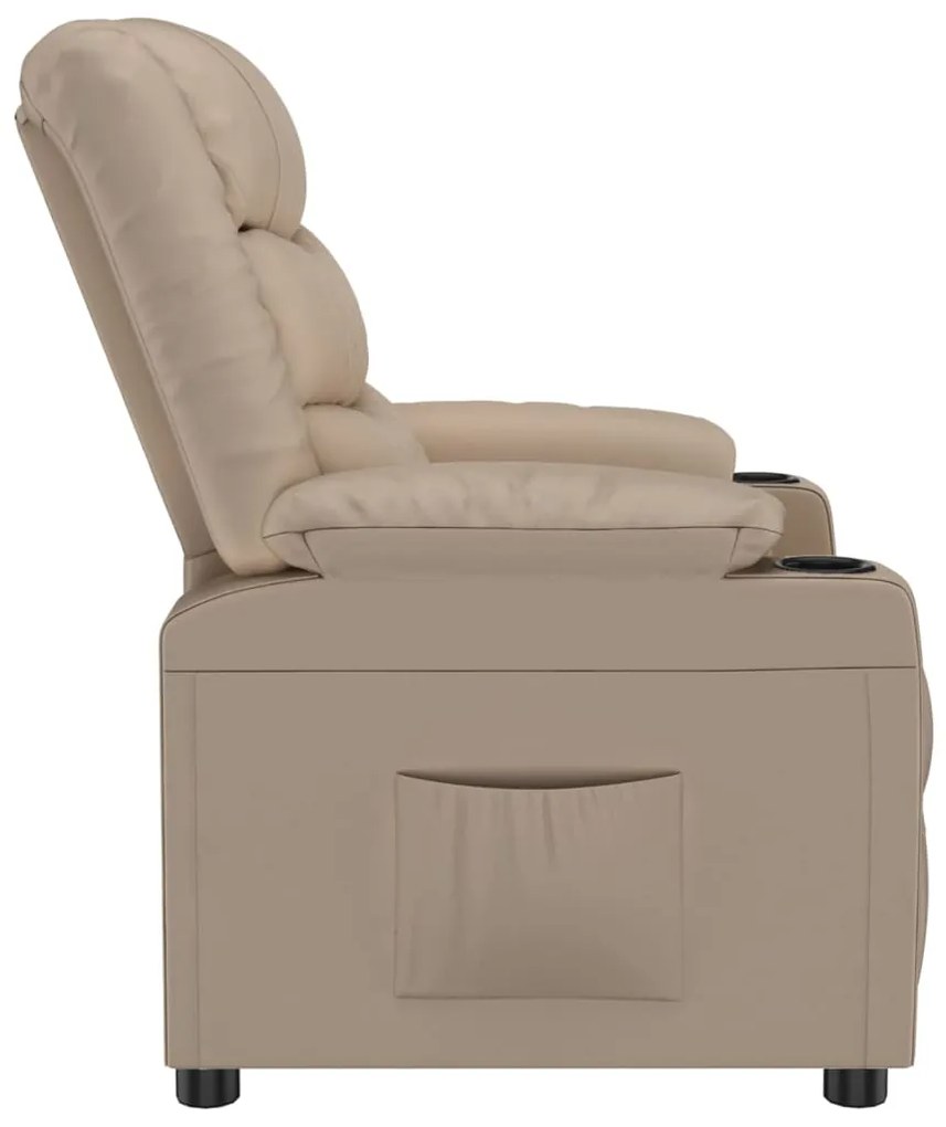 Poltrona reclinável couro artificial cor cappuccino