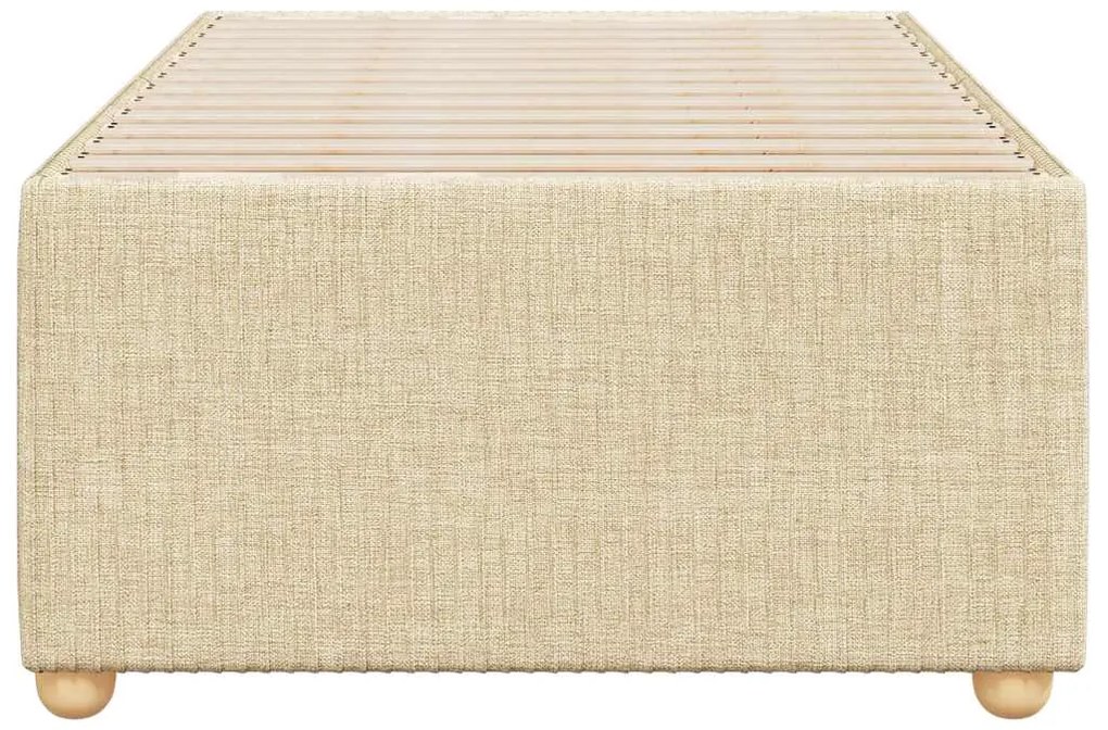 Estrutura de cama sem colchão 90x190 cm tecido creme