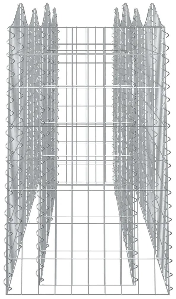Canteiro elevado gabião arqueado 200x50x100cm ferro galvanizado