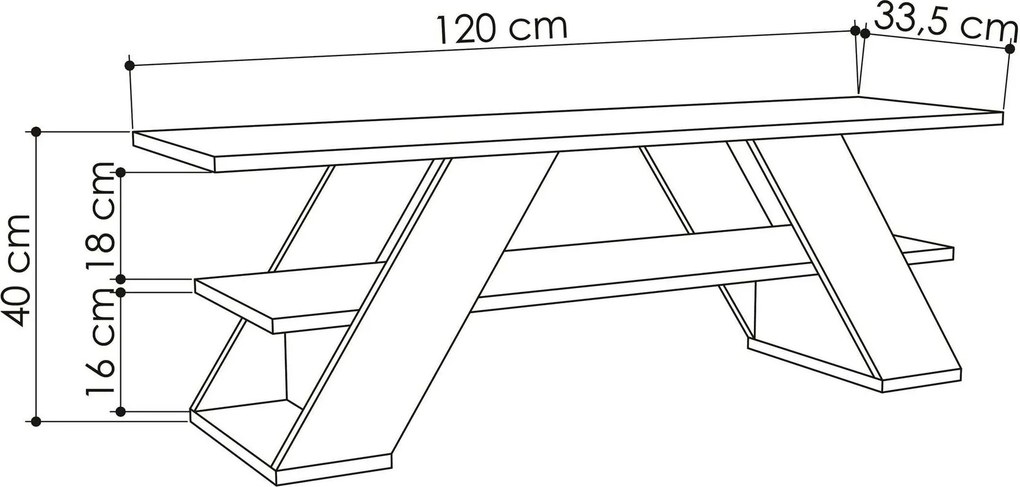 Móvel de TV "Luna" – Branco Areia – 120 x 40 x 33,5 cm – Design Modern