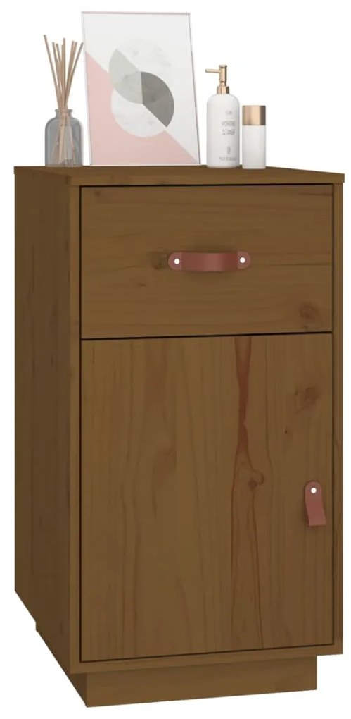 Armário de secretária 40x50x75 cm pinho maciço castanho mel