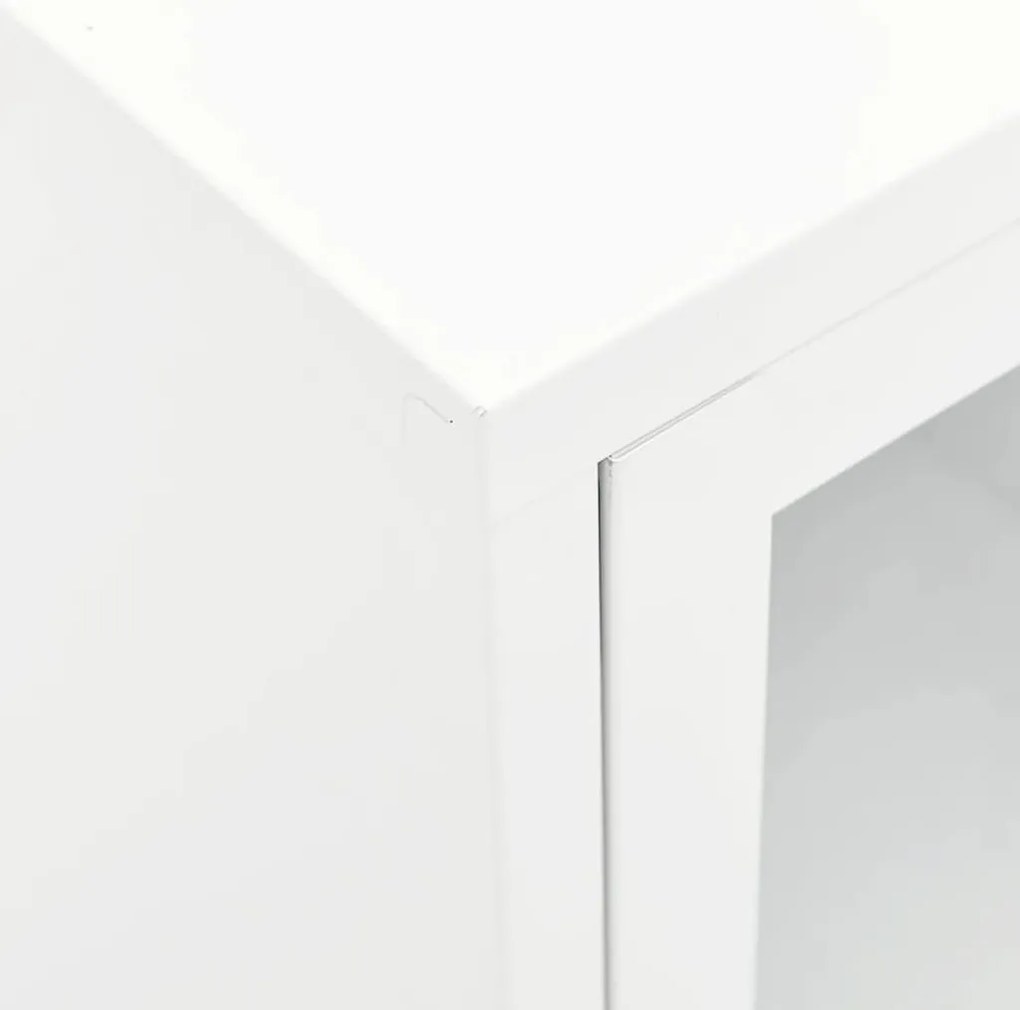 Móvel de TV 105x35x52 cm aço e vidro branco