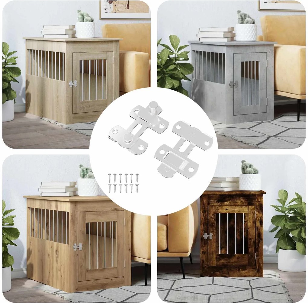 vidaXL Fechadura de Porta 2 pcs Prateado 70 x 8 mm Aço