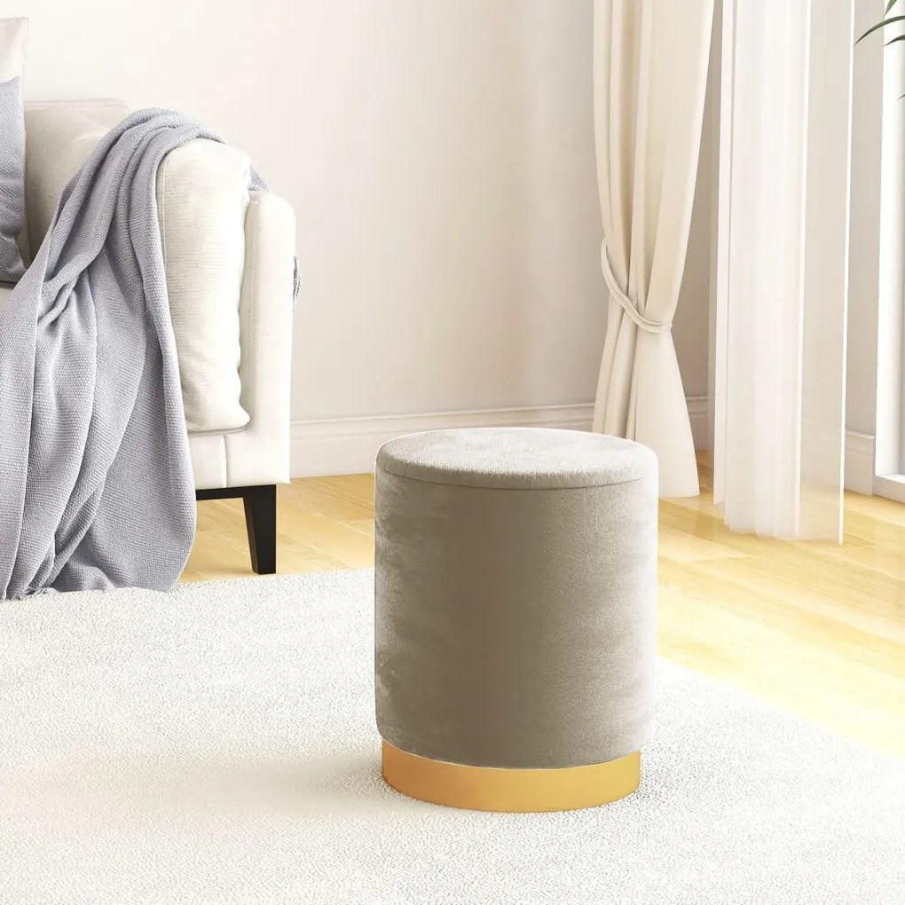 vidaXL Banqueta com arrumação redonda veludo 31 x 37 cm cinzento-escuro