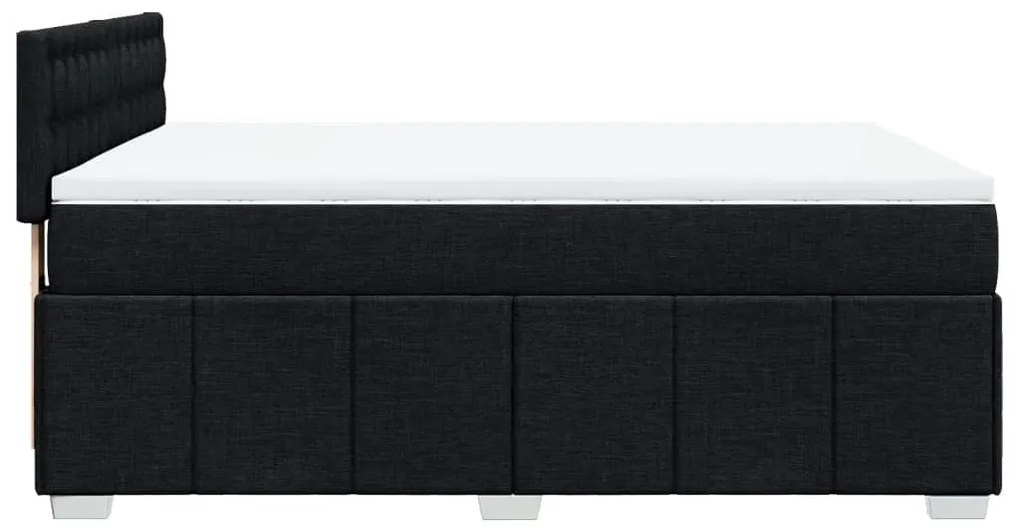 Cama com molas/colchão 140x190 cm tecido preto