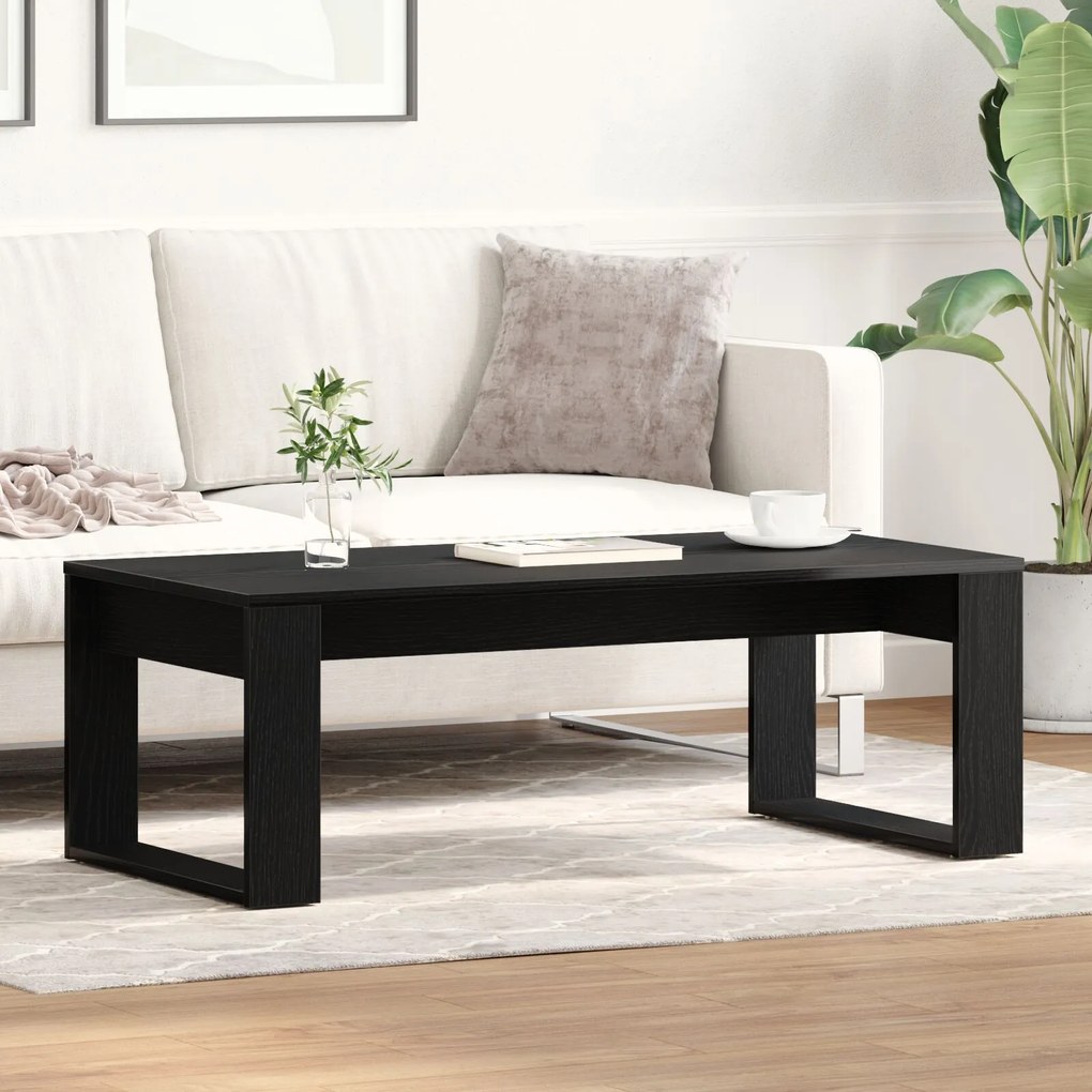 Mesa de café vidaXL em Preto Carvalho 102x50x35 cm em Madeira engenhei