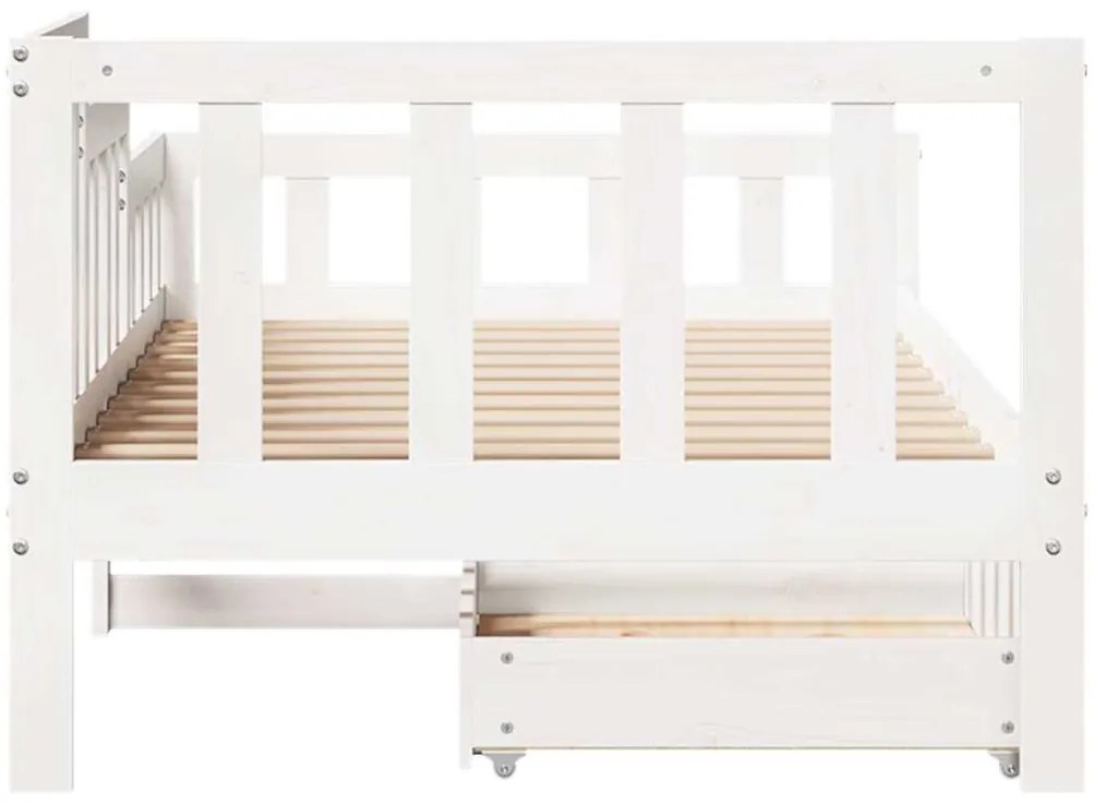 Sofá-cama com gavetas 90x190 cm madeira de pinho maciça