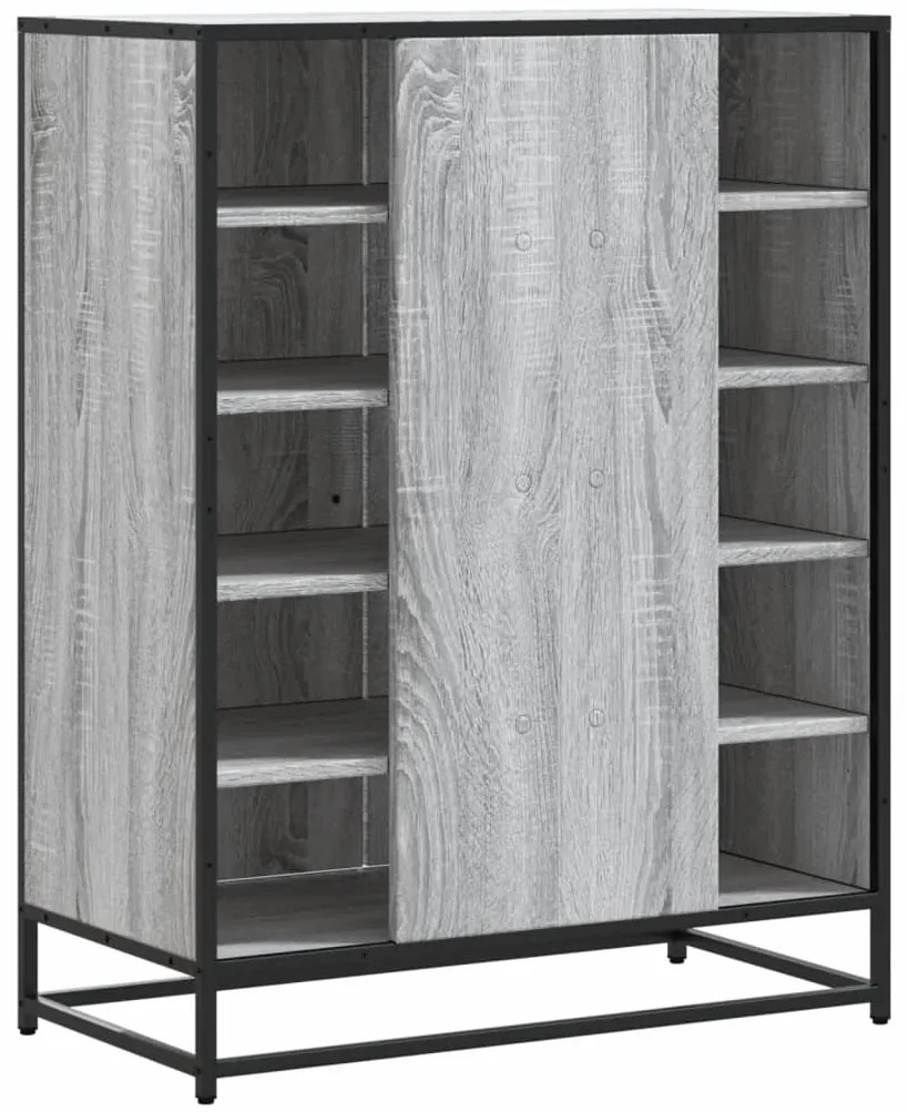 Sapateira 75x38x97,5 cm deriv. de madeira/metal cinzento sonoma