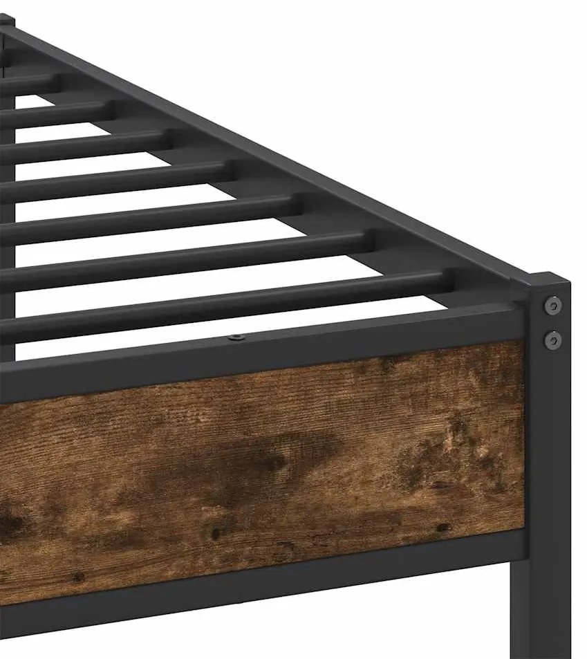 Estrutura de cama sem colchão 183x213 cm carvalho fumado