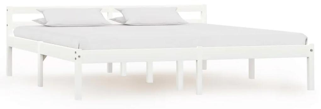 283189 vidaXL Estrutura de cama 180x200 cm pinho maciço branco