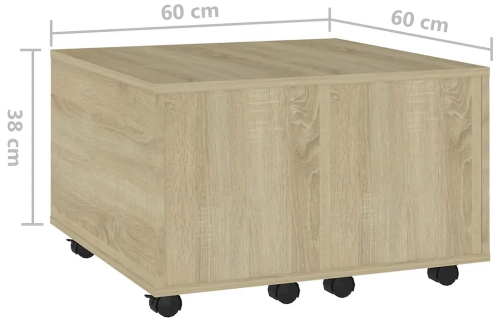 Mesa de centro 60x60x38 cm derivados de madeira carvalho sonoma