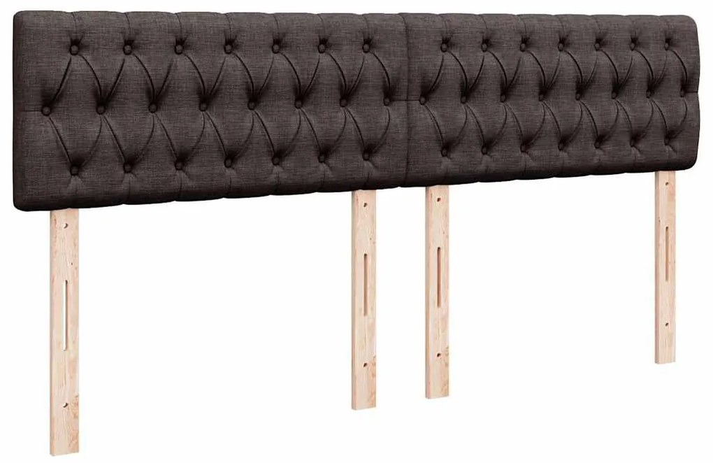 Cama com molas/colchão 180x200 cm tecido castanho-escuro