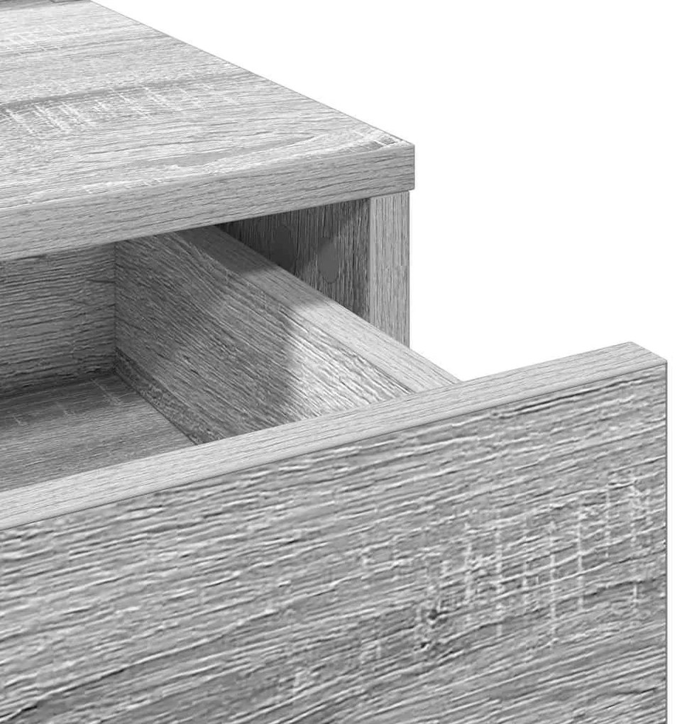 Mesa de maquilhagem vidaXL com luzes LED cinzento sonoma 50x41x140 cm
