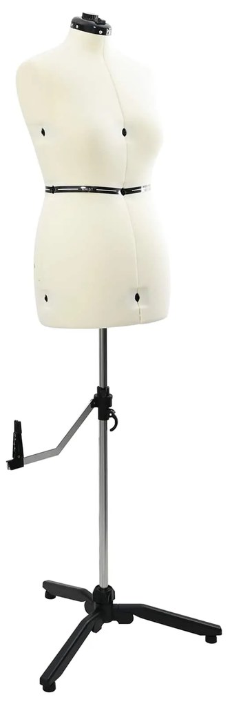 vidaXL Forma de Vestido Ajustável Feminina Creme m Veludo